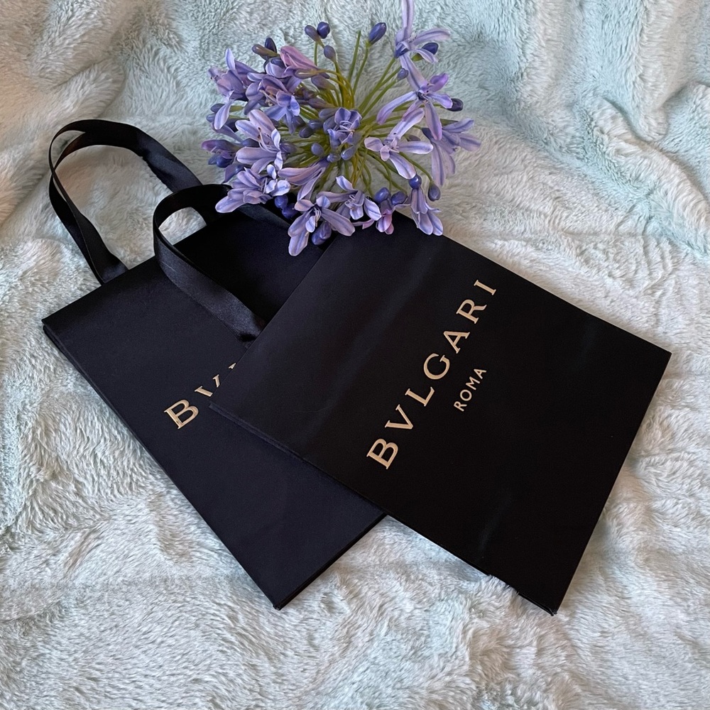 🆕 2 Bvlgari Satin Gift Bags (6.75” x 8”)